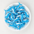 Silicone 3D Fish Focal Beads Blue 20pcs