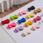 Painted Mini Bow Acrylic Beads 13mm Glossy Mixed Colors 50pcs 2