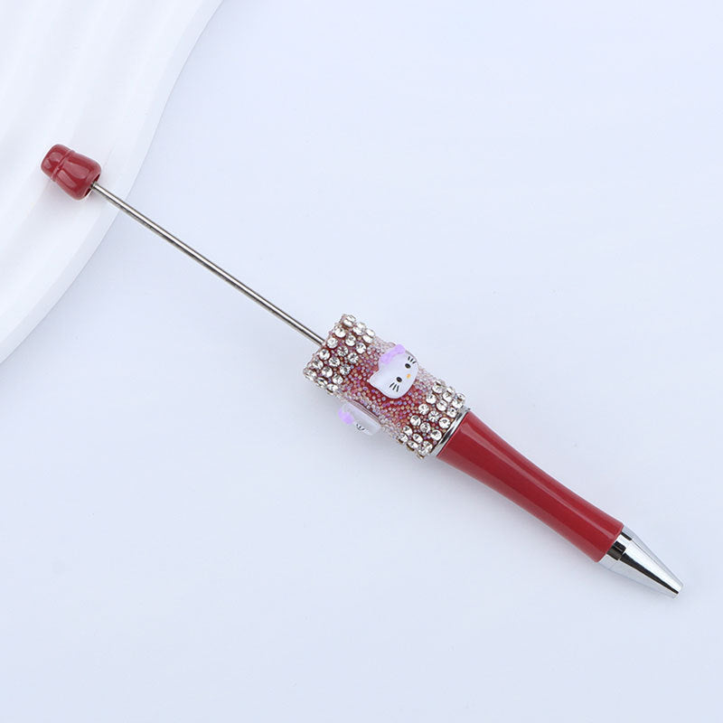 Beadable Pen with Kitty and Rhinestone  24