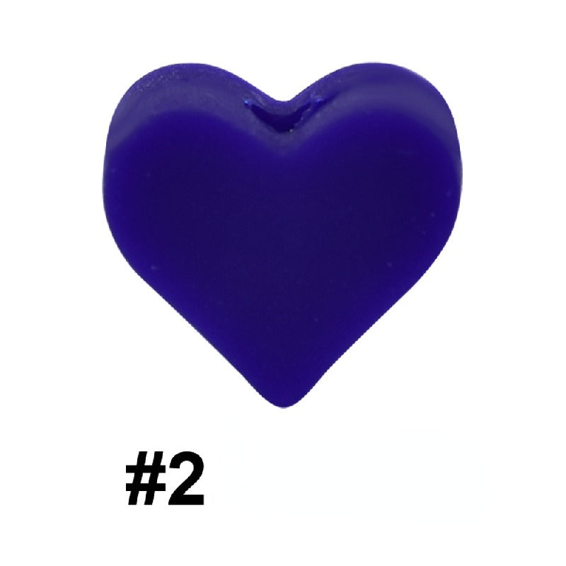 Colorful Pastel Mix Heart 14mm Silicone Beads Solid Color Matte Finish 50pcs 6