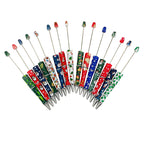 Beadable Pen Christmas Themed Colorful Ballpoint Ink Customizable