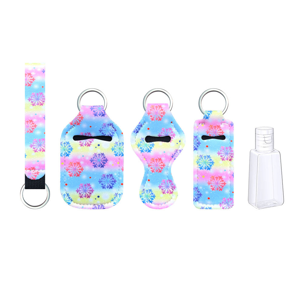 Christmas Neoprene Wristlet Keychain Sanitizer Chapstick Holder Festive Design 2