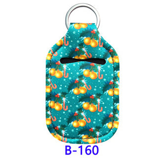 Christmas Neoprene Wristband Sanitizer Chapstick Holder Keychains Wholesale B1160