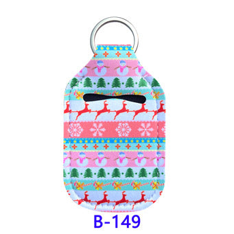 Christmas Neoprene Wristband Sanitizer Chapstick Holder Keychains Wholesale B149