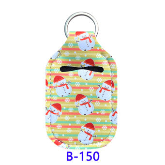 Christmas Neoprene Wristband Sanitizer Chapstick Holder Keychains Wholesale B150