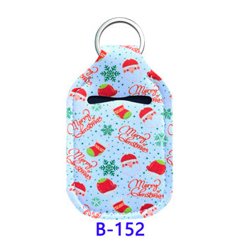 Christmas Neoprene Wristband Sanitizer Chapstick Holder Keychains Wholesale B152