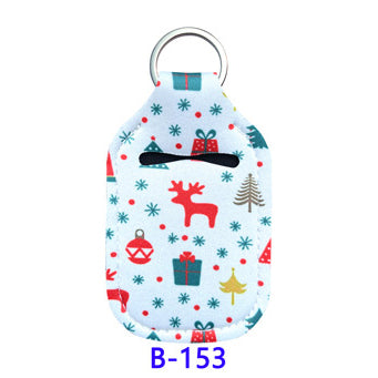 Christmas Neoprene Wristband Sanitizer Chapstick Holder Keychains Wholesale B153