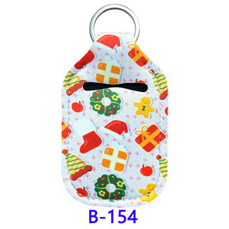 Christmas Neoprene Wristband Sanitizer Chapstick Holder Keychains Wholesale B154