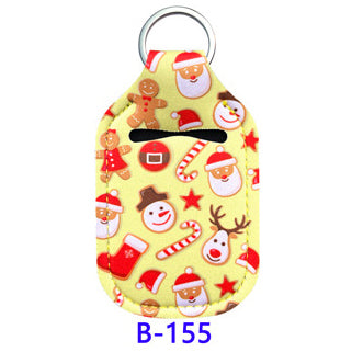 Christmas Neoprene Wristband Sanitizer Chapstick Holder Keychains Wholesale B155