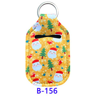 Christmas Neoprene Wristband Sanitizer Chapstick Holder Keychains Wholesale B156