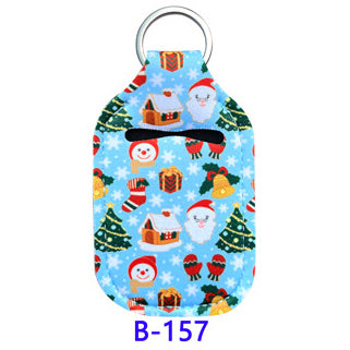 Christmas Neoprene Wristband Sanitizer Chapstick Holder Keychains Wholesale B157