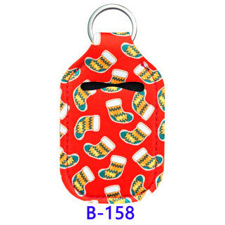 Christmas Neoprene Wristband Sanitizer Chapstick Holder Keychains Wholesale B158