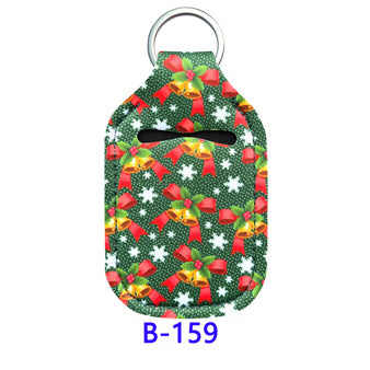 Christmas Neoprene Wristband Sanitizer Chapstick Holder Keychains Wholesale B159