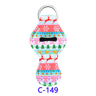 Christmas Neoprene Wristband Sanitizer Chapstick Holder Keychains Wholesale C149