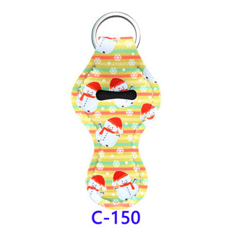 Christmas Neoprene Wristband Sanitizer Chapstick Holder Keychains Wholesale C150