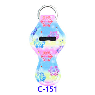 Christmas Neoprene Wristband Sanitizer Chapstick Holder Keychains Wholesale C151