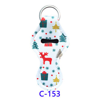 Christmas Neoprene Wristband Sanitizer Chapstick Holder Keychains Wholesale C153