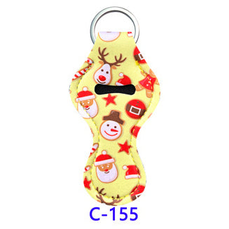 Christmas Neoprene Wristband Sanitizer Chapstick Holder Keychains Wholesale C155