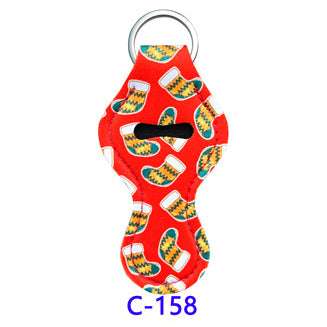 Christmas Neoprene Wristband Sanitizer Chapstick Holder Keychains Wholesale C158
