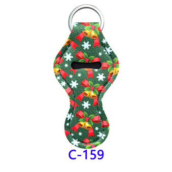 Christmas Neoprene Wristband Sanitizer Chapstick Holder Keychains Wholesale C159