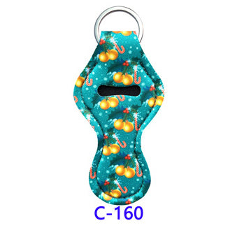 Christmas Neoprene Wristband Sanitizer Chapstick Holder Keychains Wholesale C160