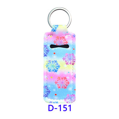 Christmas Neoprene Wristband Sanitizer Chapstick Holder Keychains Wholesale D151