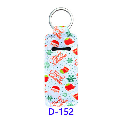 Christmas Neoprene Wristband Sanitizer Chapstick Holder Keychains Wholesale D152