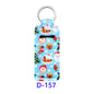 Christmas Neoprene Wristband Sanitizer Chapstick Holder Keychains Wholesale D157