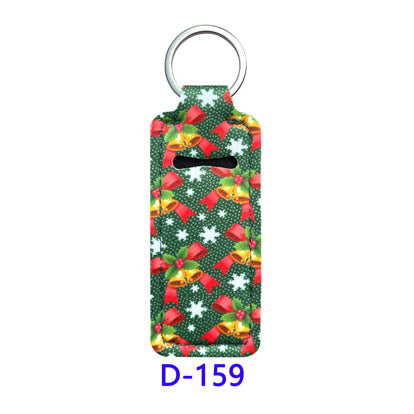 Christmas Neoprene Wristband Sanitizer Chapstick Holder Keychains Wholesale D159