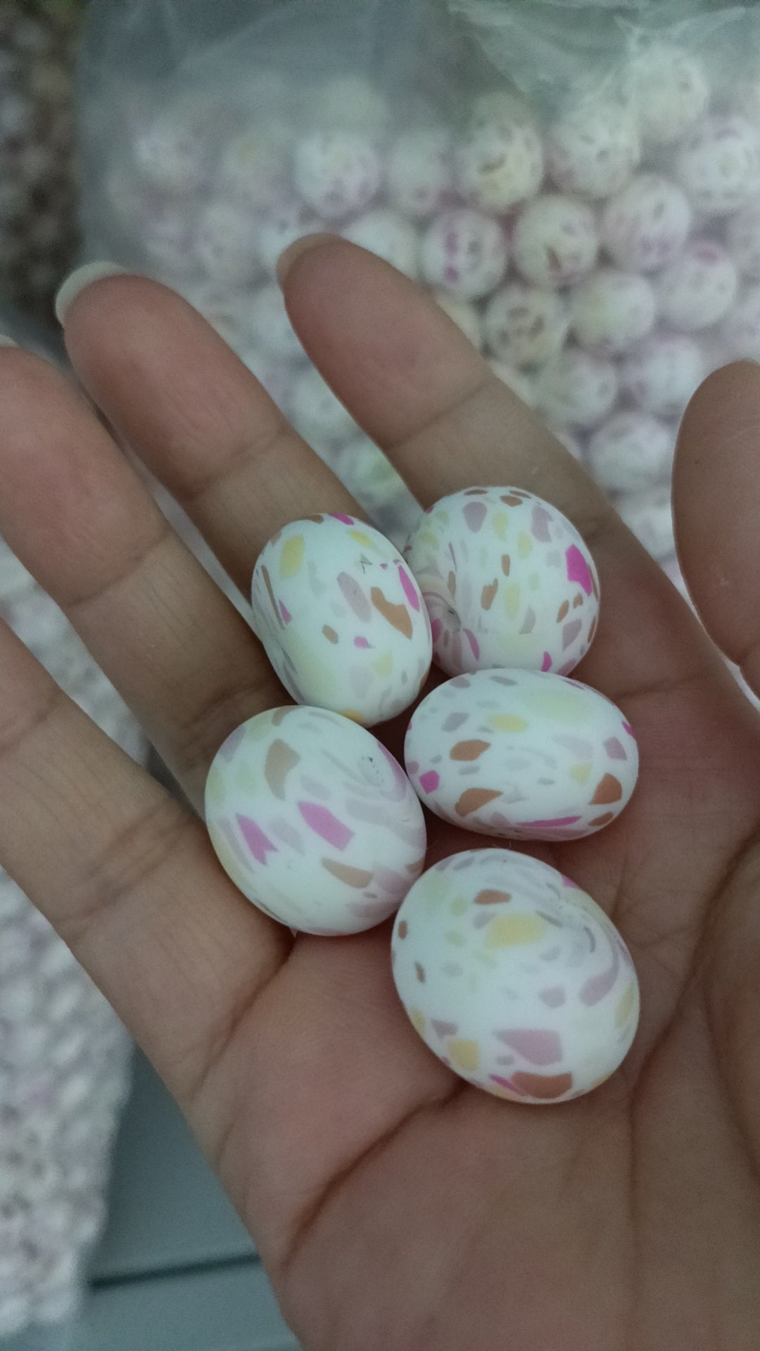Custom Printing Abacus 23mm Silicone Beads Pastel Designs 3