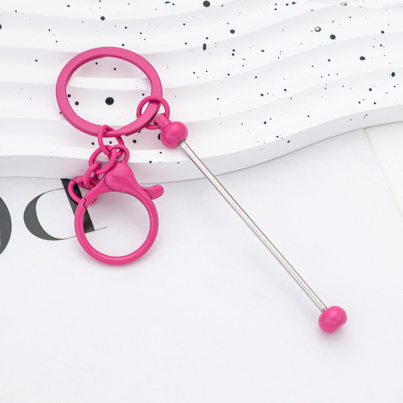 DIY Beadable Keychains Wholesale rose red