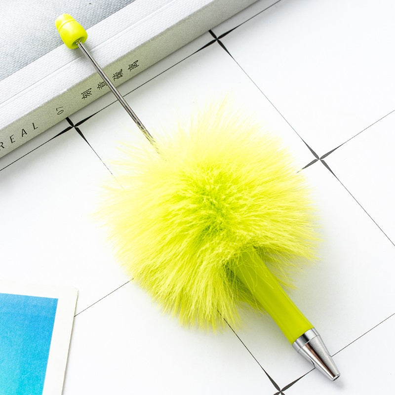 Furry beadable pen-candy green
