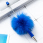 Fuzzy Beadable Pens Plush DIY Ballpoint Pen Wholesale 2 Blue