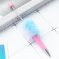 Fuzzy Beadable Pens Plush DIY Ballpoint Pen Wholesale 23 Macaron pink-Gradient