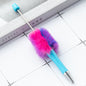 Fuzzy Beadable Pens Plush DIY Ballpoint Pen Wholesale 25 Macaron blue-Gradient