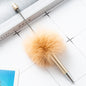 Fuzzy Beadable Pens Plush DIY Ballpoint Pen Wholesale 5 Gold