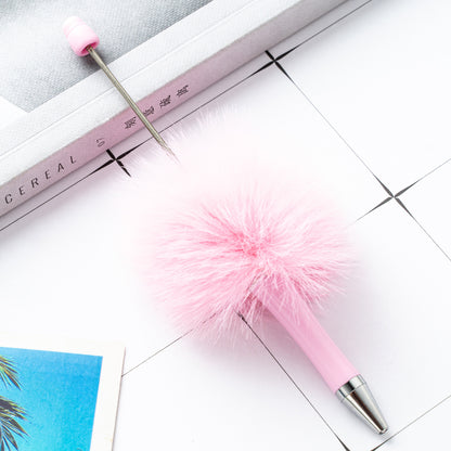Fuzzy Beadable Pens Plush DIY Ballpoint Pen Wholesale 51 Candy pink