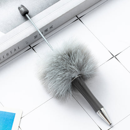 Fuzzy Beadable Pens Plush DIY Ballpoint Pen Wholesale 53 Bentley Gray