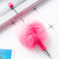 Fuzzy Beadable Pens Plush DIY Ballpoint Pen Wholesale 58 Fluorescent rose red