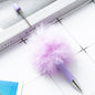 Fuzzy Beadable Pens Plush DIY Ballpoint Pen Wholesale 63 Morandi Purple