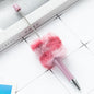Fuzzy Beadable Pens Plush DIY Ballpoint Pen Wholesale 79 Lilac purple-Leopard