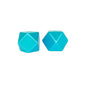 Metallic Silicone Hexagon Beads Blue