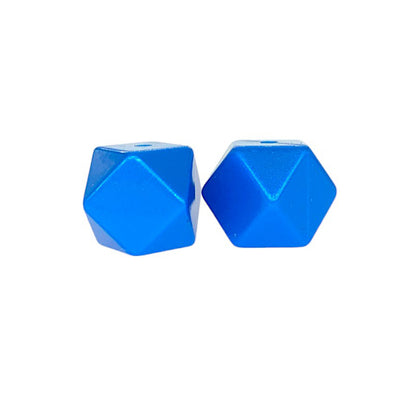 Metallic Silicone Hexagon Beads Dark Blue