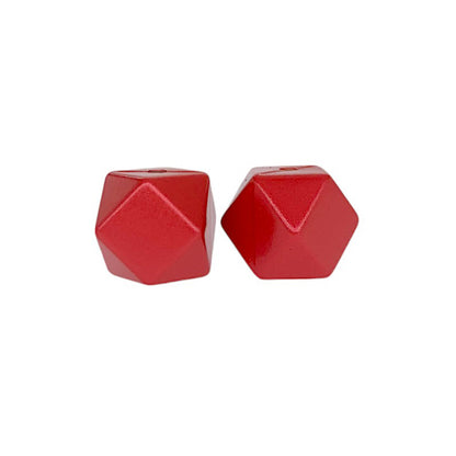 Metallic Silicone Hexagon Beads Dark red