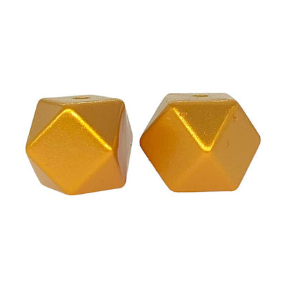 Metallic Silicone Hexagon Beads copper