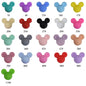 Silicone Focal Beads Mickey Minnie Mouse Ear Design Smooth Matte 20pcs 3