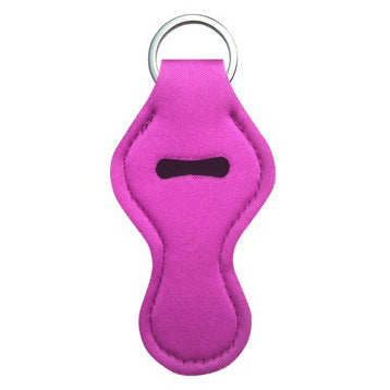 Neoprene Lipstick Chapstick Holder Keychains Wholesale Purple