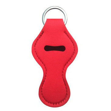 Neoprene Lipstick Chapstick Holder Keychains Wholesale Red