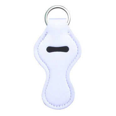 Neoprene Lipstick Chapstick Holder Keychains Wholesale White