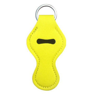 Neoprene Lipstick Chapstick Holder Keychains Wholesale Yellow